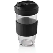 WAS Germany - 2in1 Café&Müsli Becher, Borosilikatglas Polypropylen, Silikon