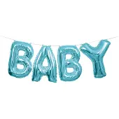 Unique Stunning Blau "Baby" Folienbuchstaben-Ballonbanner-Set - 14" - Premium Qualität & langlebiges Material