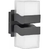 Licht-Erlebnisse LED Außenleuchte Up Down IP54 Schwarz eckig Modern Haus Eingang Garten Wandlampe