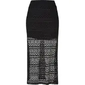 Urban Classics Jerseyrock "Damen Ladies Stretch Crochet Lace Midi Skirt" 1 Stk.