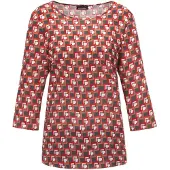 Goldner Schlupfbluse "Bluse 3/4-Arm mit grafischem Druck" Applikationen
