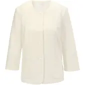 Goldner Jackenblazer "Bequeme Kleiderjacke mit Struktur", Damen, Gr. 38, weiß (cremeweiß), Obermaterial: 98% Polyester PES. 2% Elasthan EL., weit Tubular, Blazer Jackenblazer, Eingefasste Innennähte