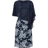 Goldner Etuikleid "Kleid aus eleganter Spitze mit Chiffonüberwurf" Ohne
