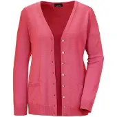 Goldner Strickjacke "Kurzgröße Uni Merino-Cardigan Langarm" Rippenbündchen