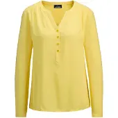 Goldner Schlupfbluse "Kurzgröße Elegante Viskosebluse mit V-Ausschnitt" Knopfleiste