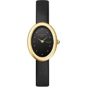 Rosefield OVBGLG-OV18 Damenuhr Oval Schwarz/Goldfarben