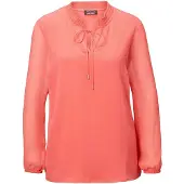 Goldner Chiffonbluse "Elegante Jersey-Bluse mit Rundhals" Gummibund