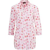Goldner Klassische Bluse "Kurzgröße Bluse mit Hemdkragen", Damen, Gr. 21, rot (koralle, getupft), Obermaterial: 100% Baumwolle CO., Manschette, Blusen Klassische Bluse, keine/nicht relevant