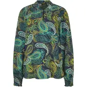 Goldner Schlupfbluse "Viskose-Satin-Bluse mit Paisley-Muster", Damen, Gr. 40, grün (smaragd, gemustert), Obermaterial: 100% Viskose CV., Modisch, Blusen Schlupfbluse, Paisley-Muster
