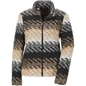 Goldner Kurzjacke "Kurzgröße Gerade Herbstjacke, Blockstreifen" Kontrastfarbiger Jerseypaspel an Reißverschluss