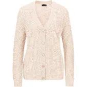 Goldner Strickjacke "Kurzgröße Langarm Strickjacke mit V-Ausschnitt" Knopfleiste
