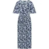 Goldner "Wickelkleid mit floralem Design" Ohne Taschen Mit plissiertem Rockteil