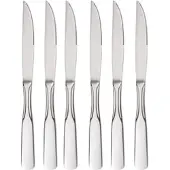 Gräwe Steakmesser Spaten 040.4106.SD, 6 Stück, 10 cm Edelstahlklinge mit Wellenschliff, Edelstahlgriff