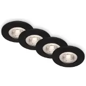 Briloner 4er Set LED Einbauleuchten schwarz-matt 4xLED/4,9W