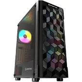 Nfortec NF-CS-AZIR-B, Tower, PC, Schwarz, ATX, ITX, micro ATX, Stahl, Gehärtetes Glas, Gaming