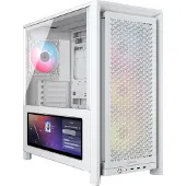 Corsair FRAME 4000D LCD RS ARGB, Midi Tower, PC, Weiß, ATX, EATX, micro ATX, Mini-ITX, Kunststoff, Stahl, Gehärtetes Glas, Gaming
