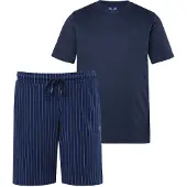 Men Plus Langer Schlafanzug in navy blau | Gr.: 5XL