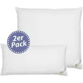 BETTWARENSHOP Doppelpack 3-Kammerkissen Select, Aussen 100% Gänsedaunen 2x 70x90 cm
