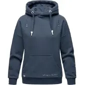 NAVAHOO Damen Kuscheliger Kapuzensweatshirt Hoodie mit breiten Tunnelzugkordeln Zuckerbärchen