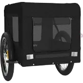 vidaXL Fahrradanhänger Hunde Schwarz Oxford-Gewebe & Eisen