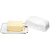 MamboCat Bärbel Butterdose mit Deckel weiß aus Porzellan – 24302136