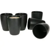MamboCat 6er Set Kaffeebecher ohne Henkel Leopard Lampart Nero schwarz