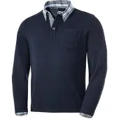 HENSON&HENSON Herren Pullover mit Hemdkragen