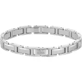 BOSS Silberfarbenes H-Gliederarmband mit Logo-Schließe Grösse ONESI