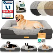 Aktiv shop GmbH ELONEO Orthopädisches Hundebett, Größe L - Grau