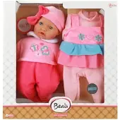 Toi-Toys 02026Z - BEAU Geschenkset Babypuppe 40 cm mit Kleidung – Spielpuppe ab 18 Monaten Motiv 2