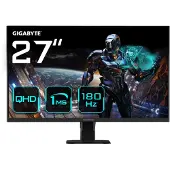 Gigabyte GS27QA 27" QHD Gaming Monitor - 2560 x 1440, 180Hz, 1ms, 300 cd/m², FreeSync, HDR ready, HDMI 2.0, DisplayPort 1.4, 68,6 cm (27"), 2560 x 1440 Pixel, Quad HD, LCD, 1 ms, Schwarz