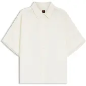 BOSS für Damen. 50559261 Bisenas Hemd weiß (M), Lässig, Party, Leinen, Klassisch, Kurzarm