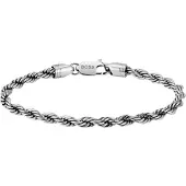 HUGO BOSS Silberfarbenes Armband mit Kette in Kordeloptik Grösse M