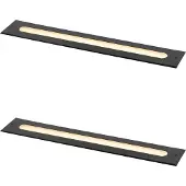 QAZQA 2er-Set moderne Bodeneinbaustrahler schwarz 50 cm inkl. LED IP65 - Eline