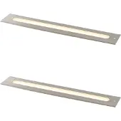 QAZQA 2er-Set moderne Bodeneinbaustrahler Stahl 50 cm inkl. LED IP65 - Eline