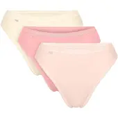 Sloggi Tai-Slip "Basic+ Tai C3P", Damen, Gr. 42, rot, gelb, Single Jersey, Obermaterial: 95% Baumwolle, 5% Elasthan, unifarben, körpernah, Unterhosen Tai-Slip, perfekter Sitz, Topseller