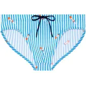 Hom Badehose Swim Mini Briefs Viareggio in blue-white stripes | Gr.: XXL