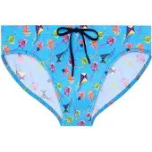 Hom Badehose Swim Mini Briefs Lido in blue print | Gr.: XXL