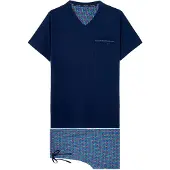 Hom Pyjama Short Sleepwear Bellagio in navy print | Gr.: XL
