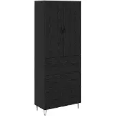 vidaXL Highboard 2 pcs Schwarz Eichen-Optik 69,5 x 34 x 180 cm