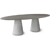 Solpuri Queen Dining Tisch Beton/Aluminium/Dekton Grau oval