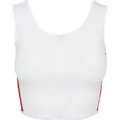 Urban Classics Ladies Side Stripe Cropped Zip Top White/firered/navy Größe: S | Outlet | Damen | Weiß