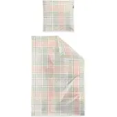 Irisette Easy Soft-Seersucker Bettwäsche 135x200 Karo kariert orange grün 8715-90