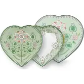 Pip studio Teller Home Herzförmige Teller Lily & Lotus Light Green 21,5 cm (2er Set)