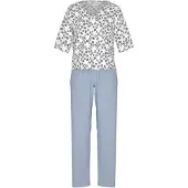 Mey Nachtmode Pyjama Wild Violets | Grösse: 42 | Farbe: Blau