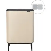 Brabantia Mülleimer Bo Touch Bin Hi - 2 x 30 Liter - Soft Beige