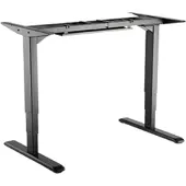 Equip ERGO Elektrisches-Sitz-Steh-Tischgestell, Doppelmotor, Schwarz, 100 kg, Elektro, 38 mm/sek, 2 Bein(e), Kunststoff, Stahl, Schwarz