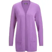 Goldner Strickjacke "Langarm Feinstrick-Cardigan", Damen, Gr. 44, lila (violett), Obermaterial: 100% Kaschmir WS., figurumspielend, eng Rippe, Strickjacken Strickjacke, Ohne