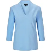 Goldner Kurzarmshirt "Kurzgröße Elegantes Basic-Shirt mit V-Ausschnitt" V-Ausschnitt