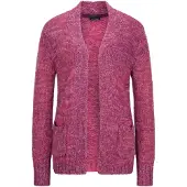 Goldner Strickjacke "Kurzgröße Langarm Melange-Cardigan, flauschig" Melange-Optik